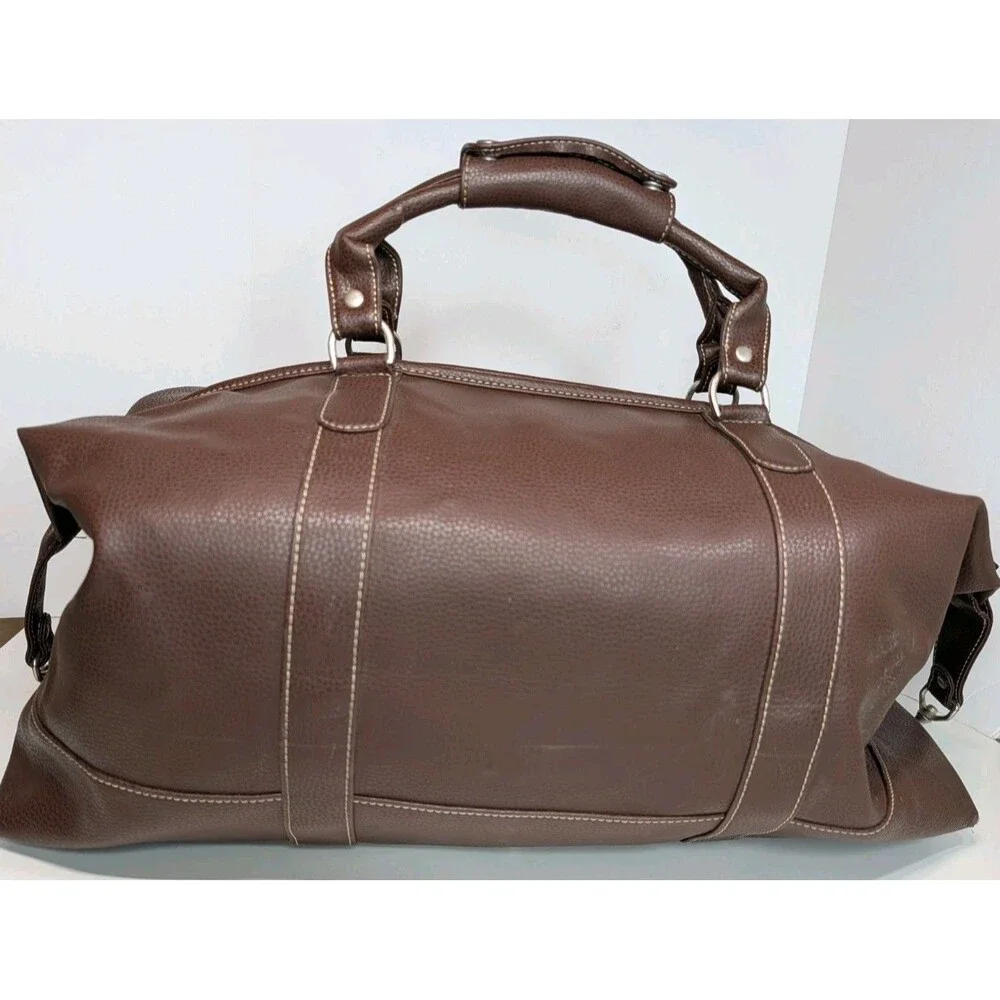 Barrington Captains Duffel Bag Brown Vegan Leather Silver Creek Country Club